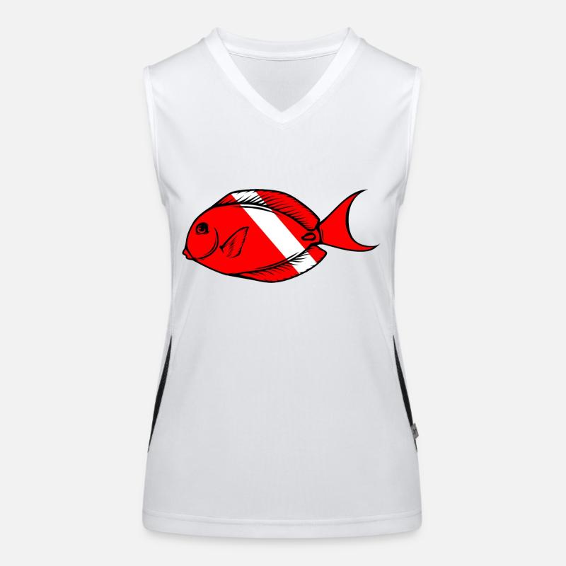 Doktorfisch two von Scuba.Style Funktionelles Kontrast-Tank Top für Frauen