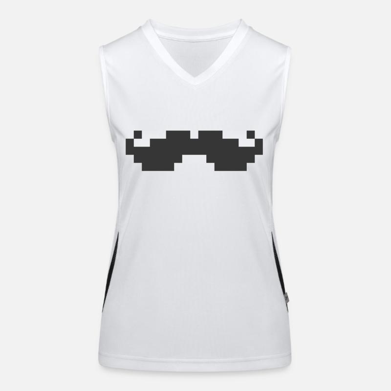 8bit pixel moustache Funktionelles Kontrast-Tank Top für Frauen