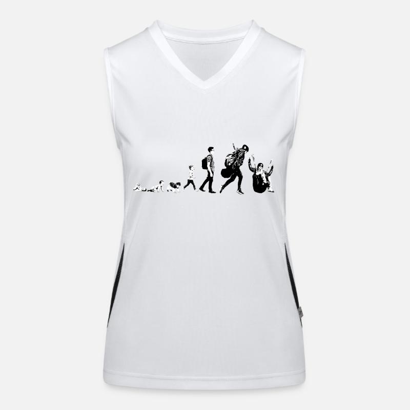 Paragliding Evolution Funktionelles Kontrast-Tank Top für Frauen