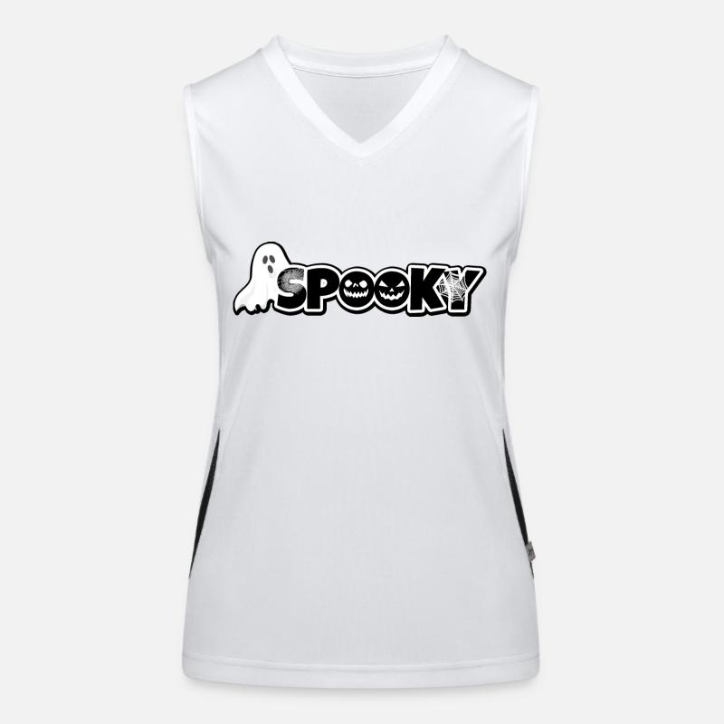Spooky Halloween Comic Style Women's Functional Contrast Tank Top