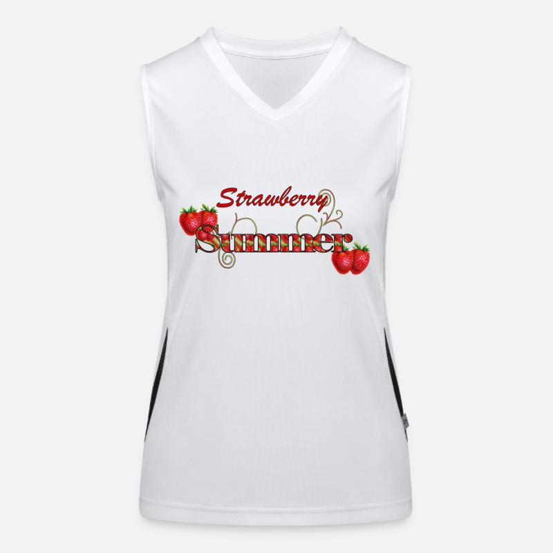 Sunny StrawberrySummer - Women's Functional Contrast Tank Top - white/black