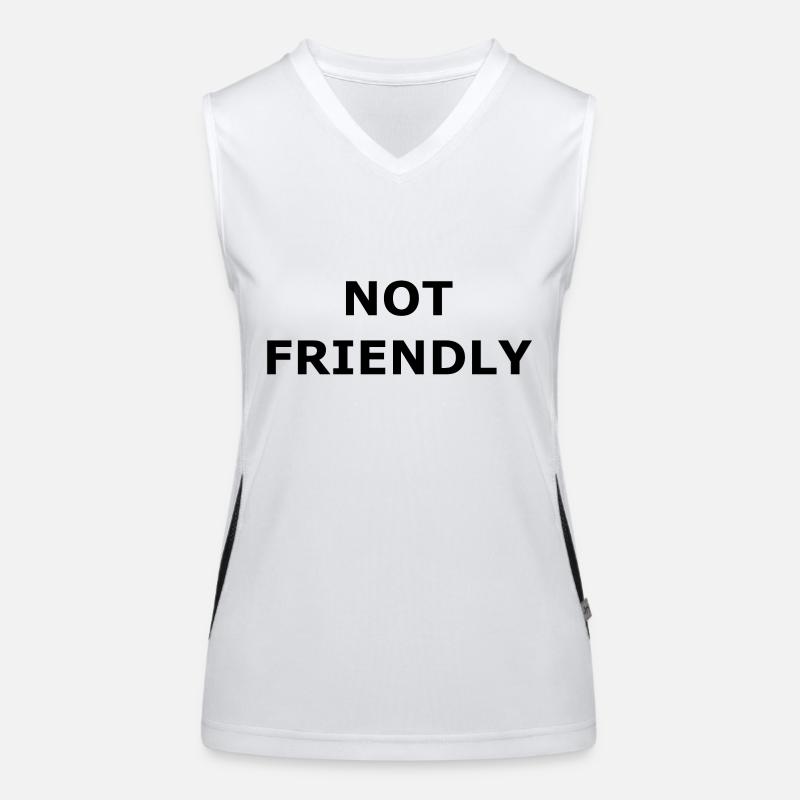 NOT FRIENDLY Dogs Dog Training Obedience Black Women's Functional Contrast Tank Top