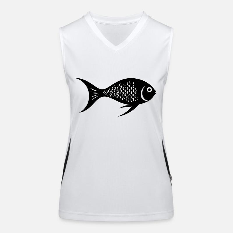 Poisson doux nageant dans la mer - illustration Débardeur respirant contrasté Femme