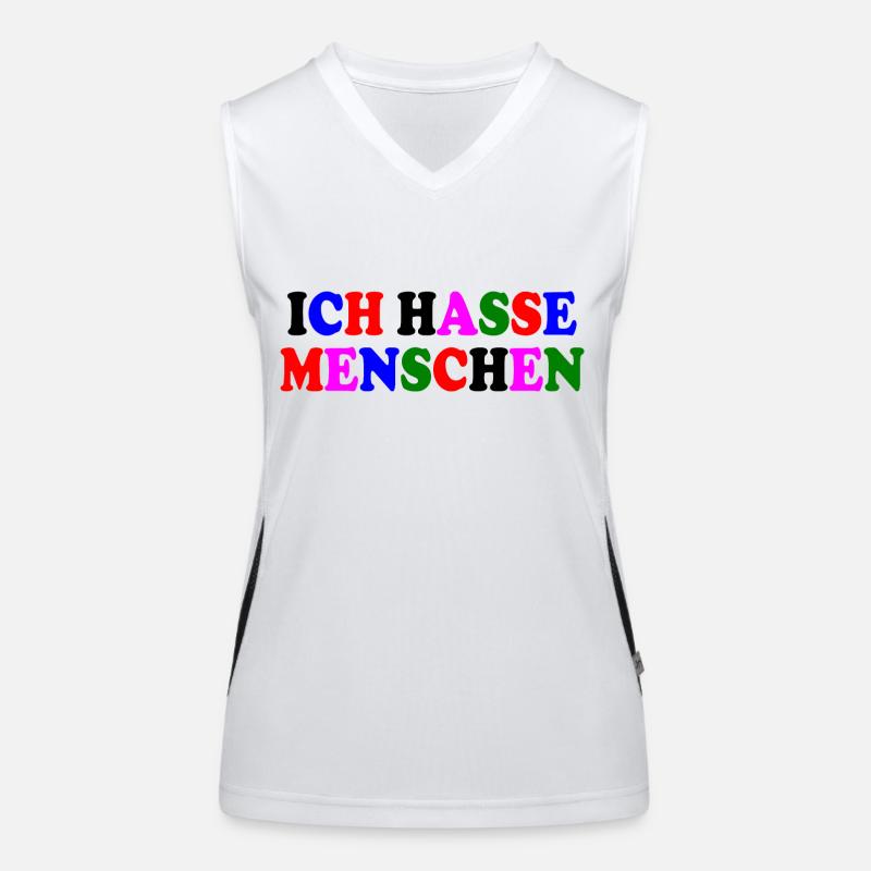 Ich hasse menschen Funktionelles Kontrast-Tank Top für Frauen