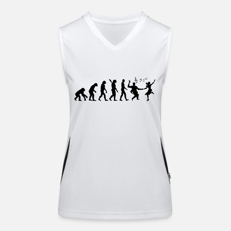Darwin Evolution to Swing - Schwarz Funktionelles Kontrast-Tank Top für Frauen