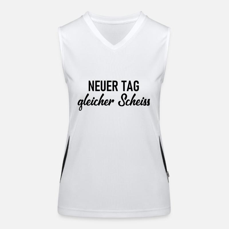 Neuer Tag - Gleicher Scheiss - Scheiß Funktionelles Kontrast-Tank Top für Frauen