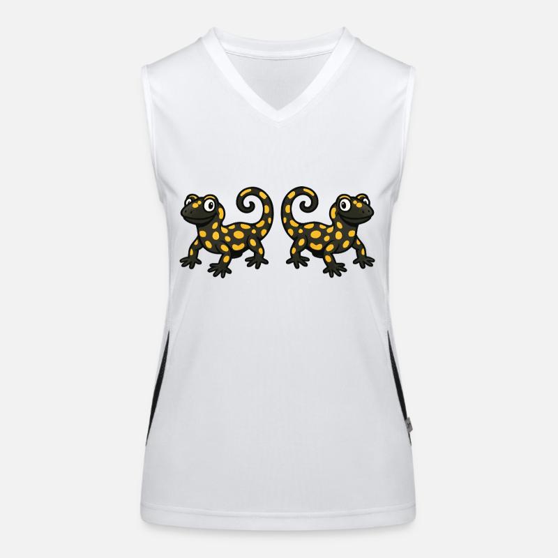 Salamander Gecko comic 2 Funktionelles Kontrast-Tank Top für Frauen