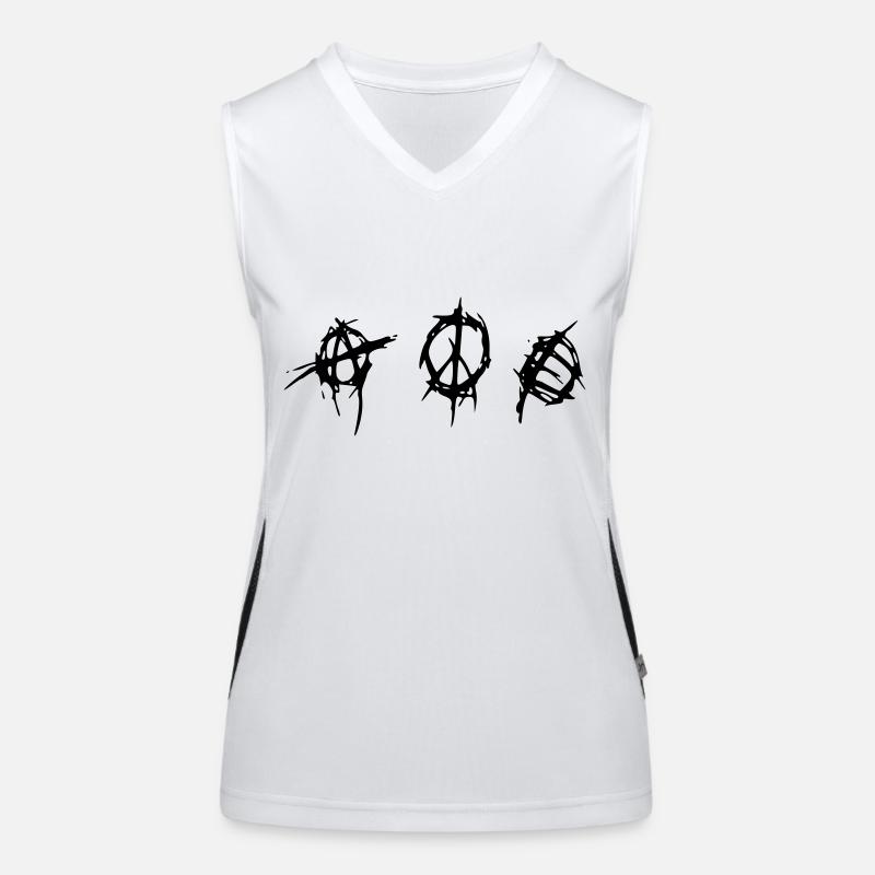 anarchy_peace_equality Funktionelles Kontrast-Tank Top für Frauen