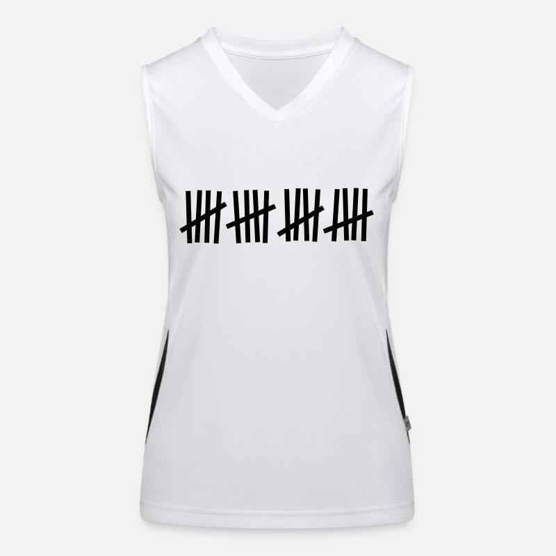 Strichliste 20 Striche Funktionelles Kontrast-Tank Top für Frauen