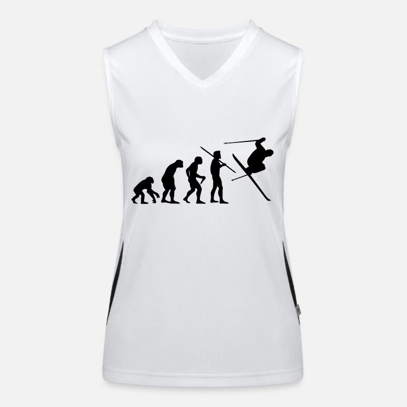 Evolution of Man - Skier #1 Women's Functional Contrast Tank Top