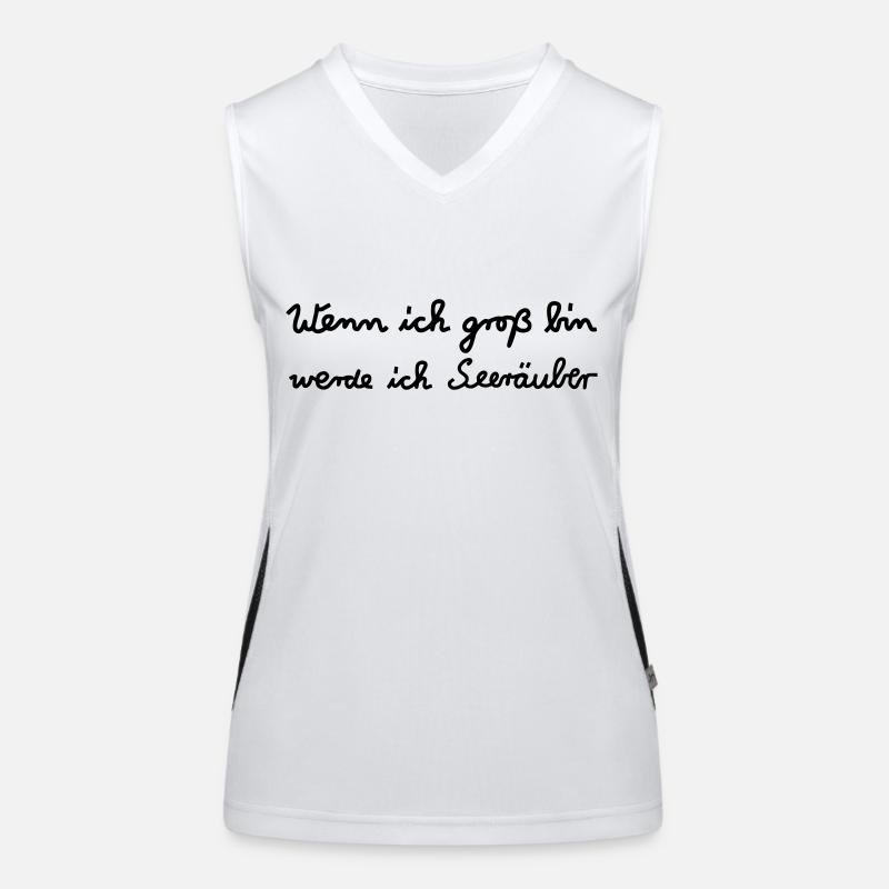 Wenn ich groß bin...Seeräuber Funktionelles Kontrast-Tank Top für Frauen