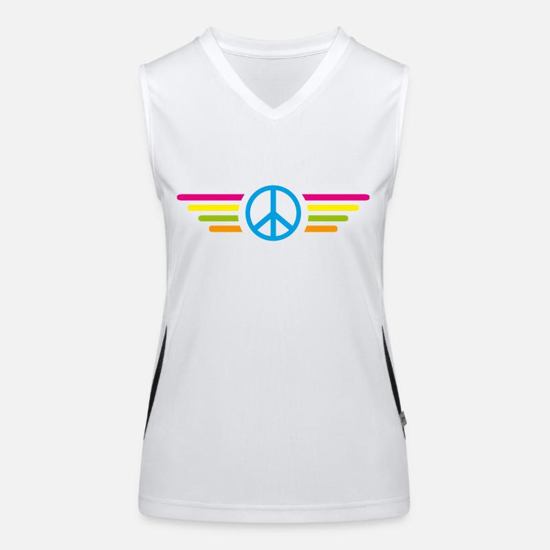 Frieden Peace Flügel Funktionelles Kontrast-Tank Top für Frauen