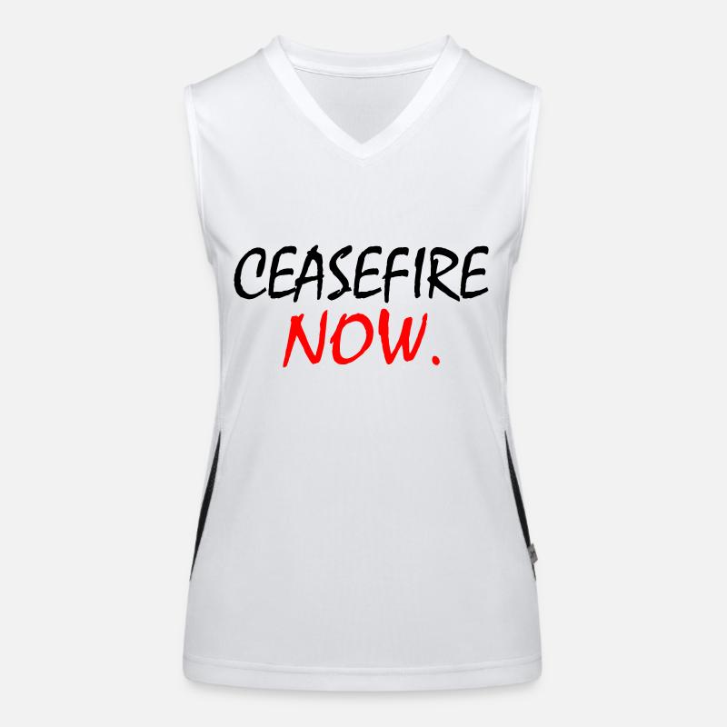 Ceasefire now Funktionelles Kontrast-Tank Top für Frauen
