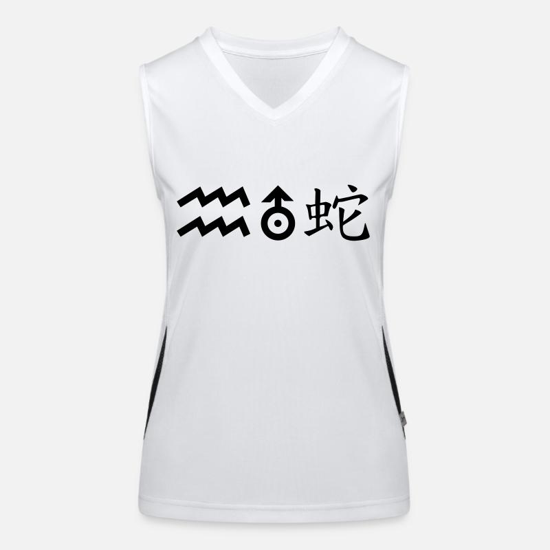 Aquarius Uranus Snake - Women's Functional Contrast Tank Top - white/black