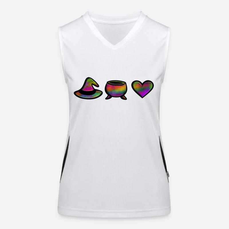 Amour du chaudron de sorcière (coloré) Débardeur respirant contrasté Femme