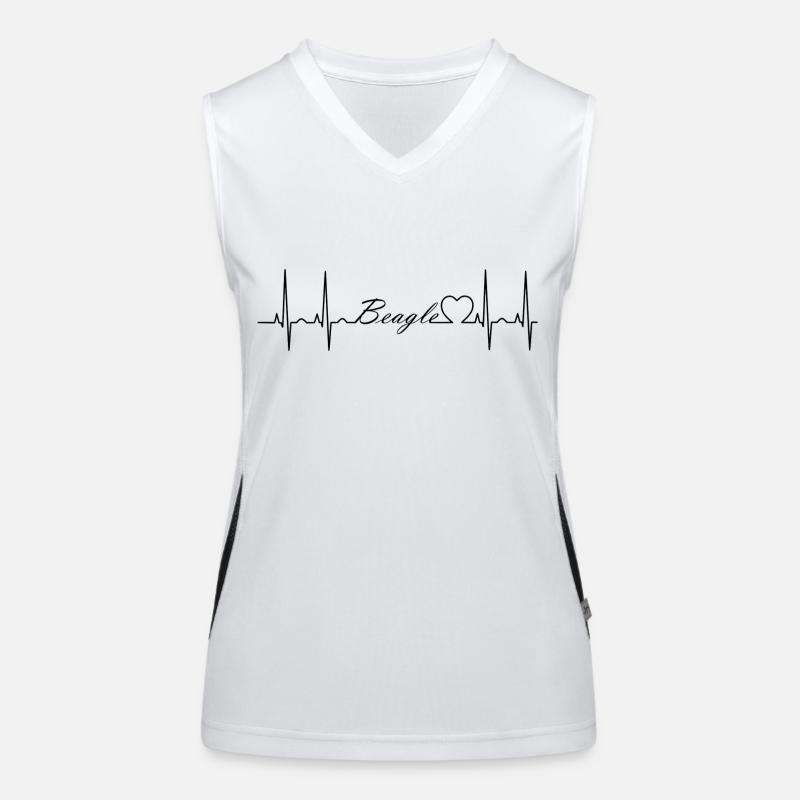 Beagle - Women's Functional Contrast Tank Top - white/black
