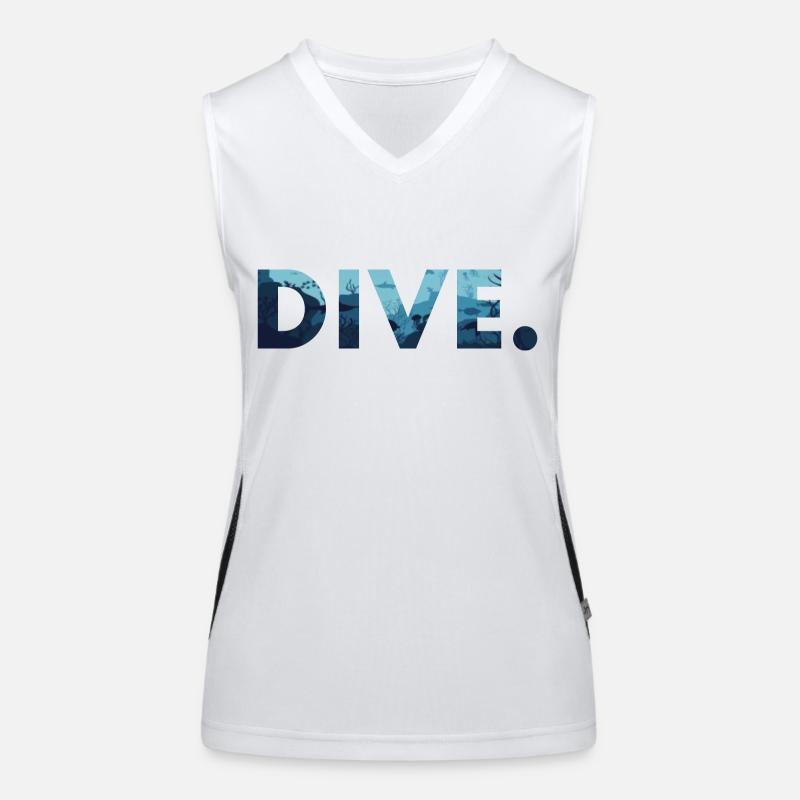 Diver Saying Diving Snorkeling Women's Functional Contrast Tank Top