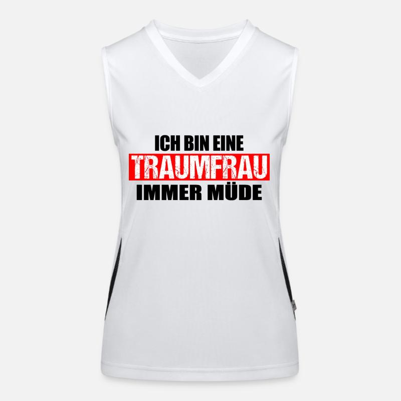 Ich bin eine Traumfrau immer müde Funktionelles Kontrast-Tank Top für Frauen