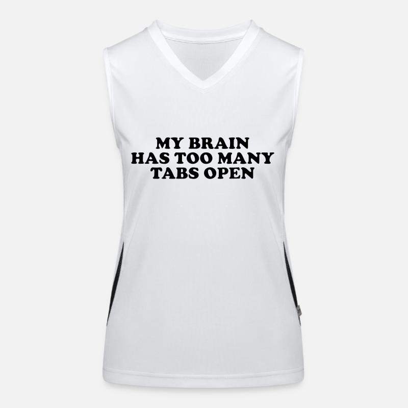 my brain has too many tabs open Women's Functional Contrast Tank Top