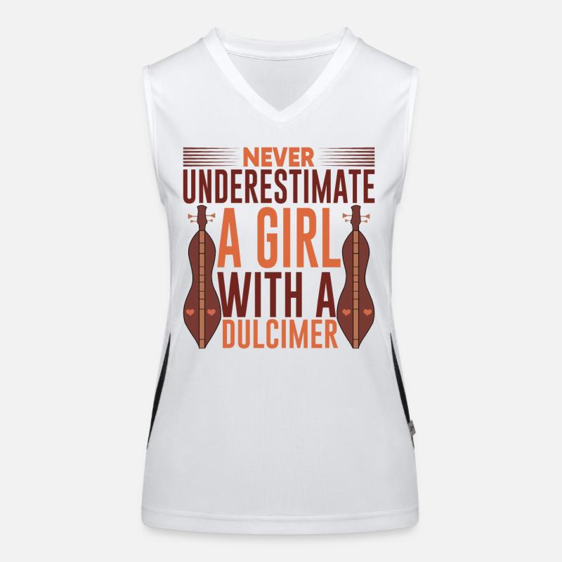 Instrument Dulcimer Mädchen Funktionelles Kontrast-Tank Top für Frauen