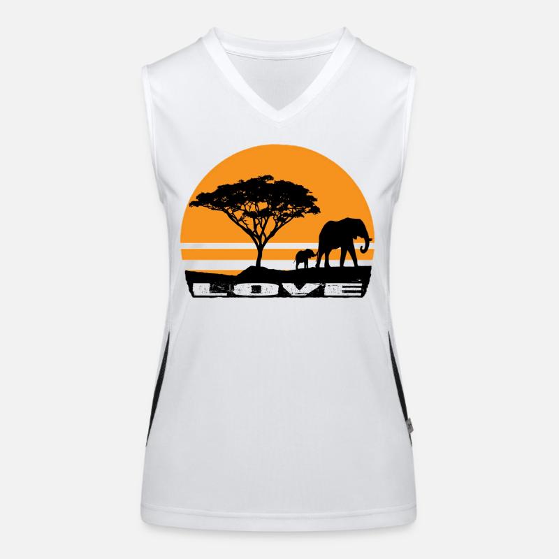 Elefanten Funktionelles Kontrast-Tank Top für Frauen