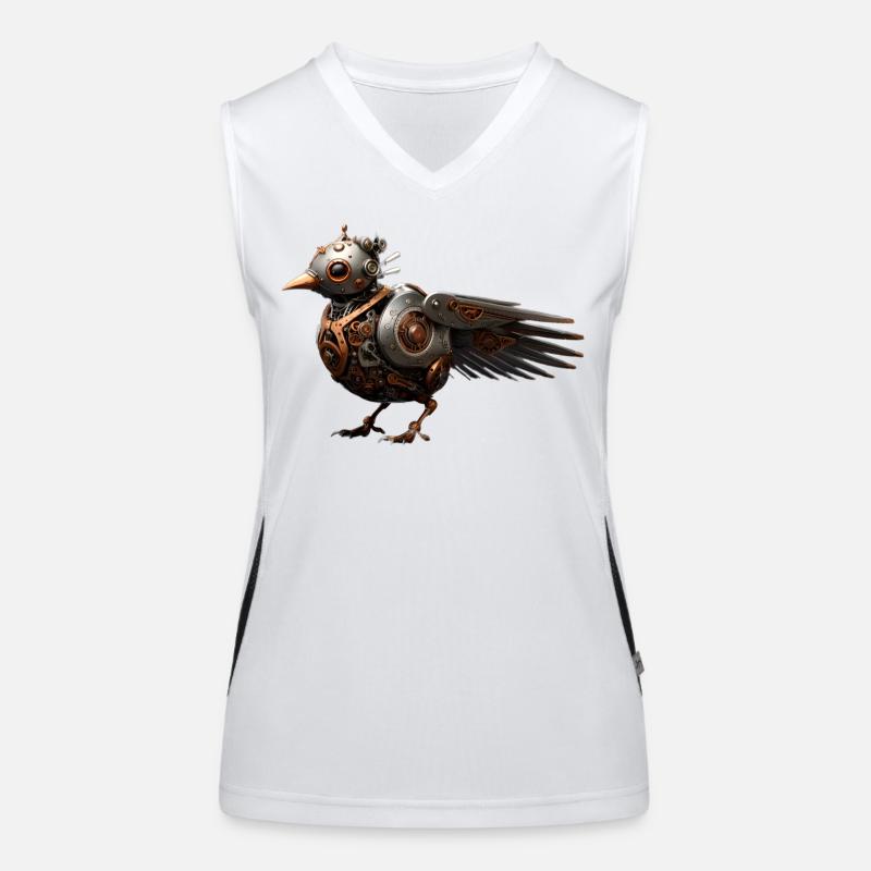 Steampunk Vogel Funktionelles Kontrast-Tank Top für Frauen