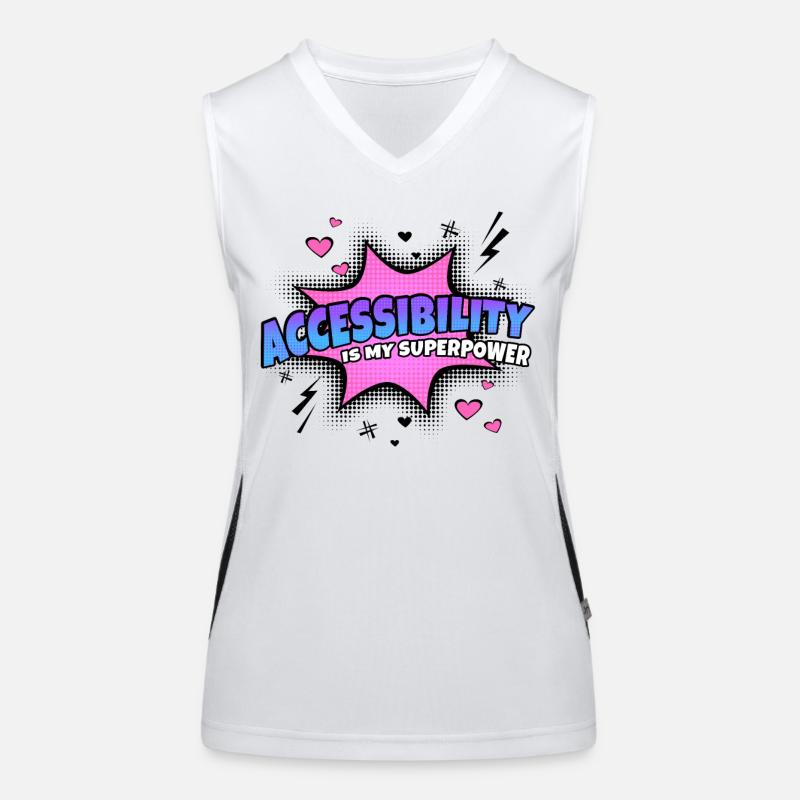 L’accessibilité est mon trait de caractère Débardeur respirant contrasté Femme