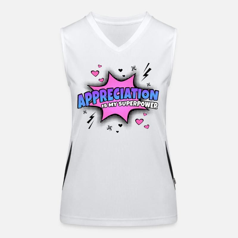Wertschätzung Ist Meine Superkraft Eigenschaft Funktionelles Kontrast-Tank Top für Frauen