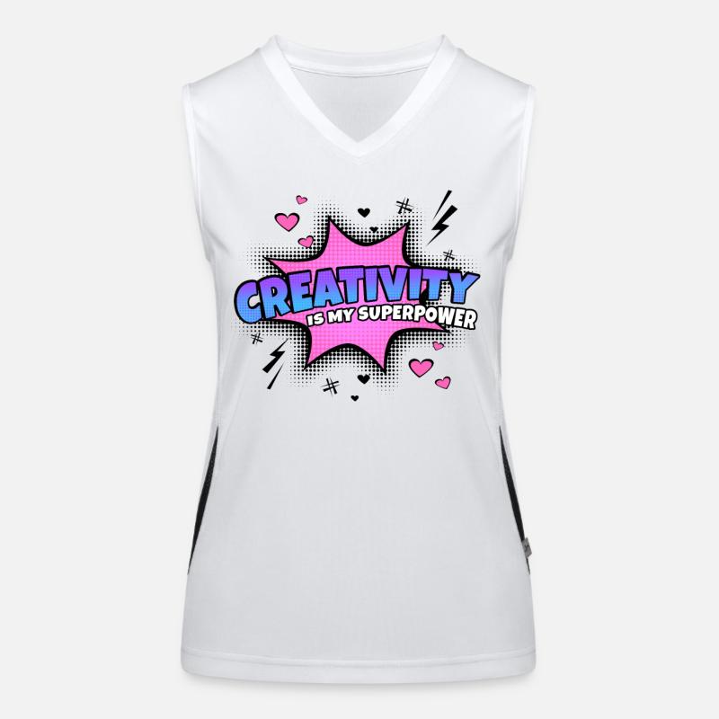 La créativité est mon trait de caractère Débardeur respirant contrasté Femme