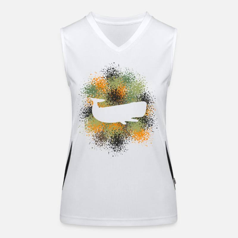 Sperm Whale Ocean Protector Women's Functional Contrast Tank Top