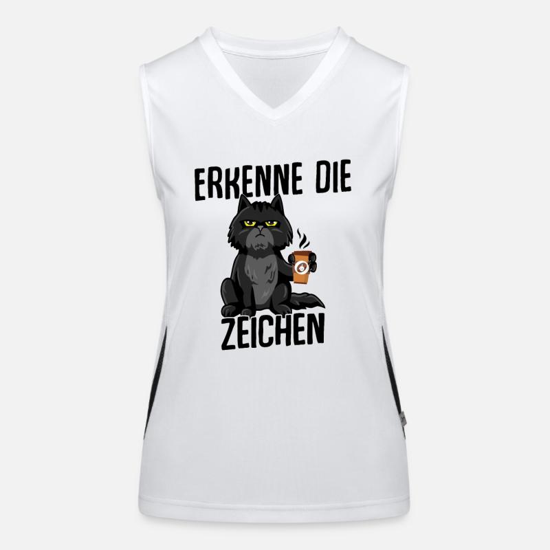 Cat Recognize the Signs White Women's Functional Contrast Tank Top