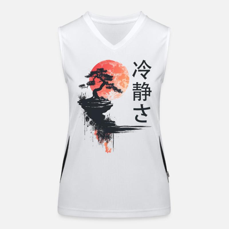 Japan Landschaft Calmness Bonsai Baum Aesthetic Funktionelles Kontrast-Tank Top für Frauen