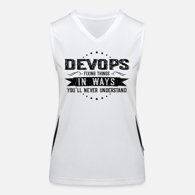 Developer Colleagues Gift Profession Saying Funny Women's Functional Contrast Tank Top