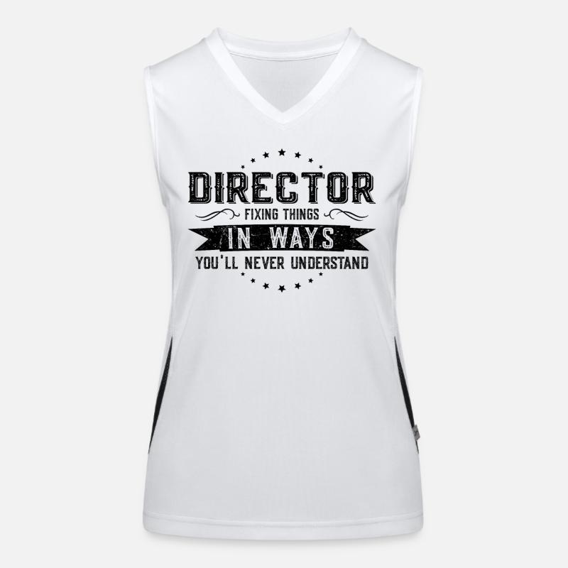 Direktor Kollegen Geschenk Beruf Spruch Lustig Funktionelles Kontrast-Tank Top für Frauen