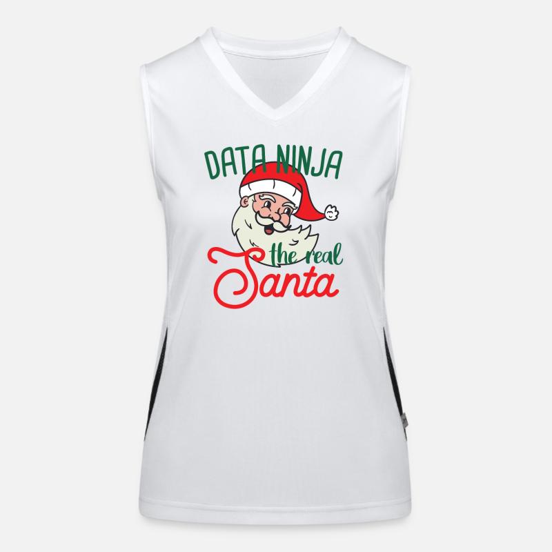 Data Ninja Xmas Santa Weihnachten Data Science Funktionelles Kontrast-Tank Top für Frauen