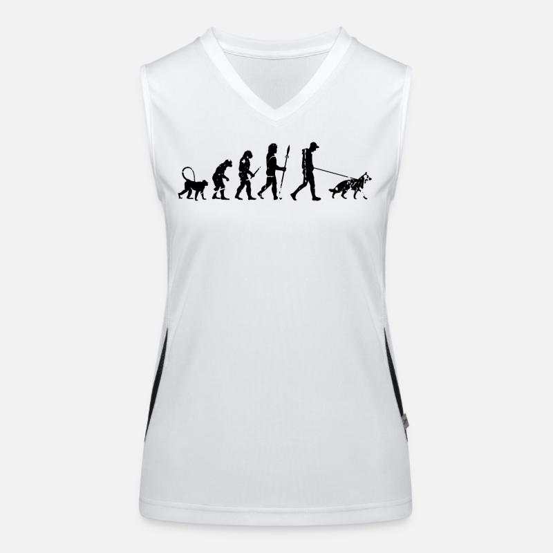 Deutscher Schäferhund Evolution Funktionelles Kontrast-Tank Top für Frauen