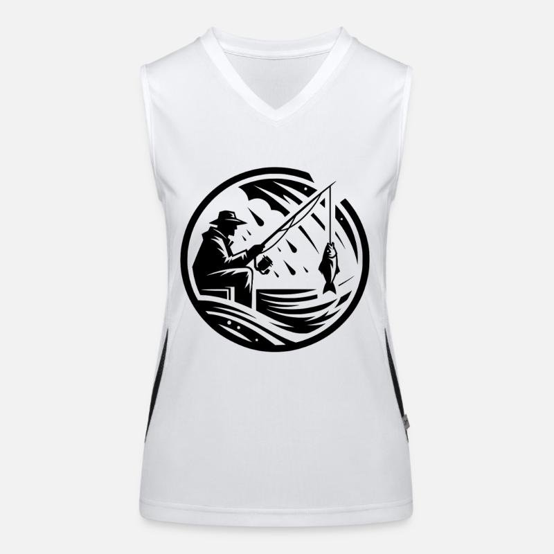 Angeln Angler Funktionelles Kontrast-Tank Top für Frauen