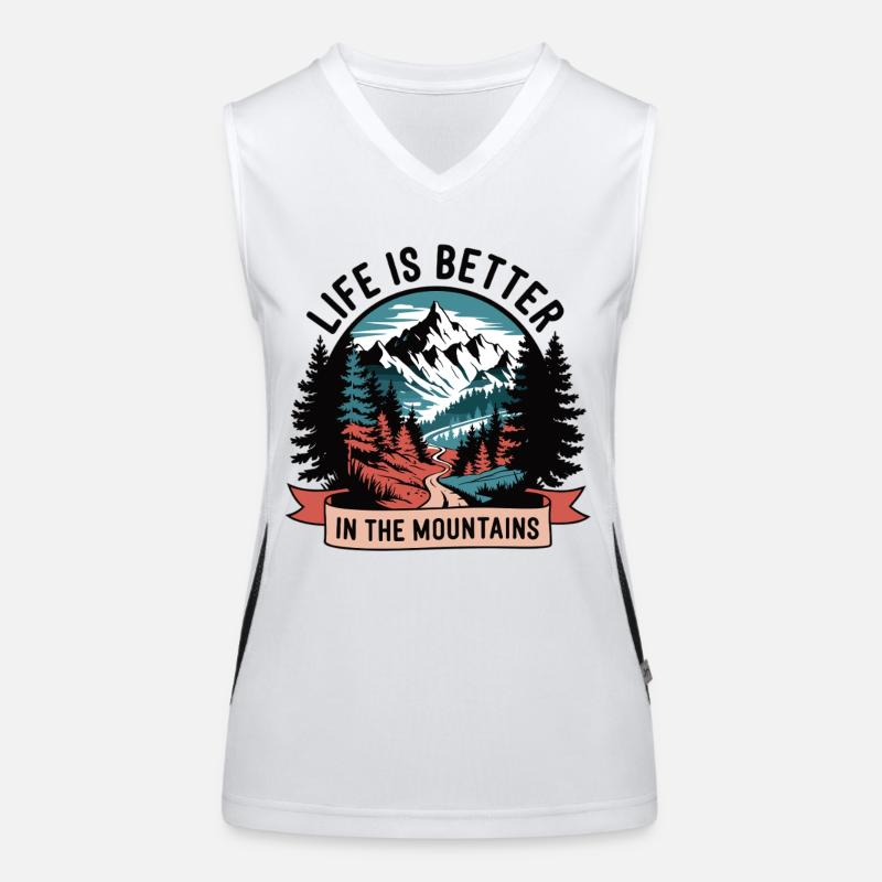 Leben ist besser in den Bergen Funktionelles Kontrast-Tank Top für Frauen