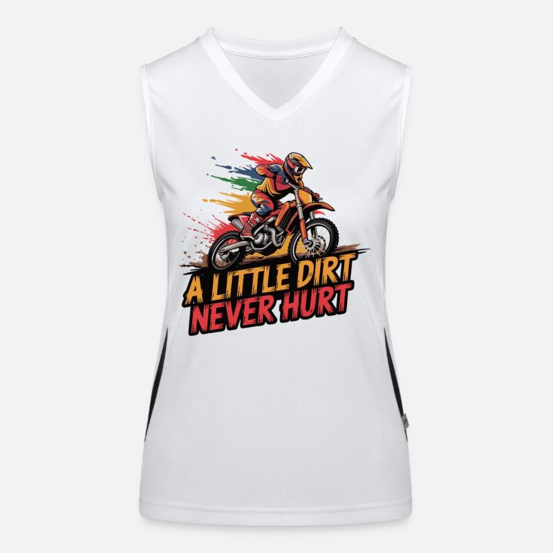 Motocross-Abenteuer beginnt Dreck gehört dazu Funktionelles Kontrast-Tank Top für Frauen