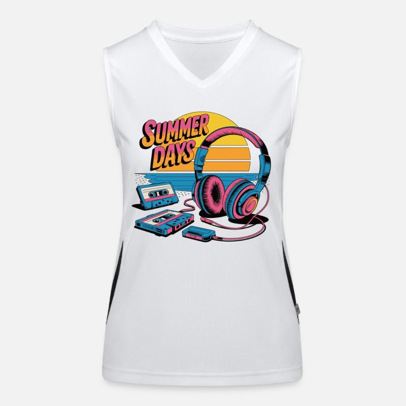 Nostalgic Summer Mix Tape Women's Functional Contrast Tank Top