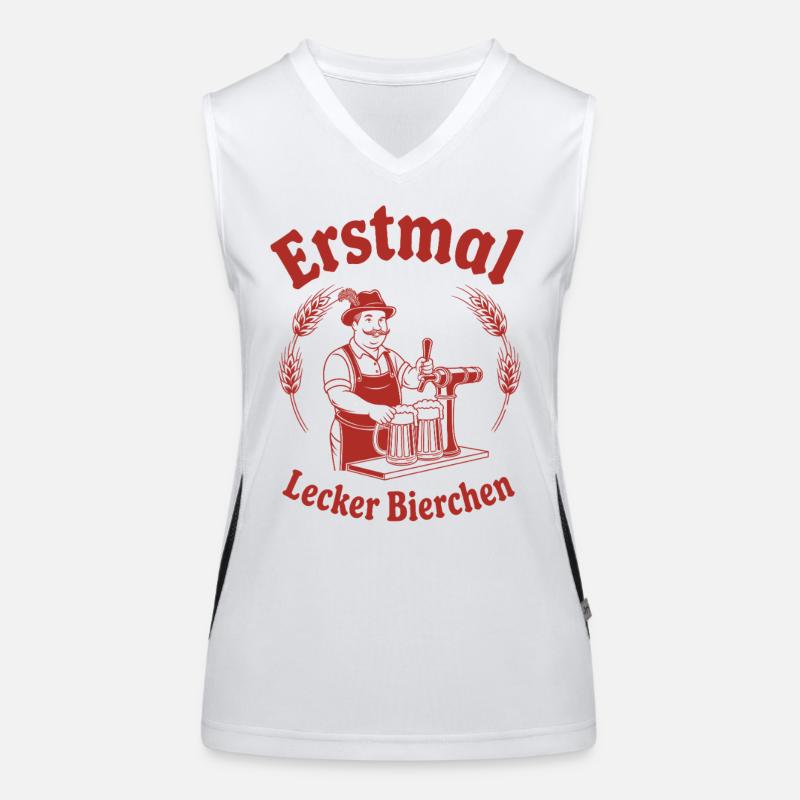 Erstmal lecker Bierchen Funktionelles Kontrast-Tank Top für Frauen