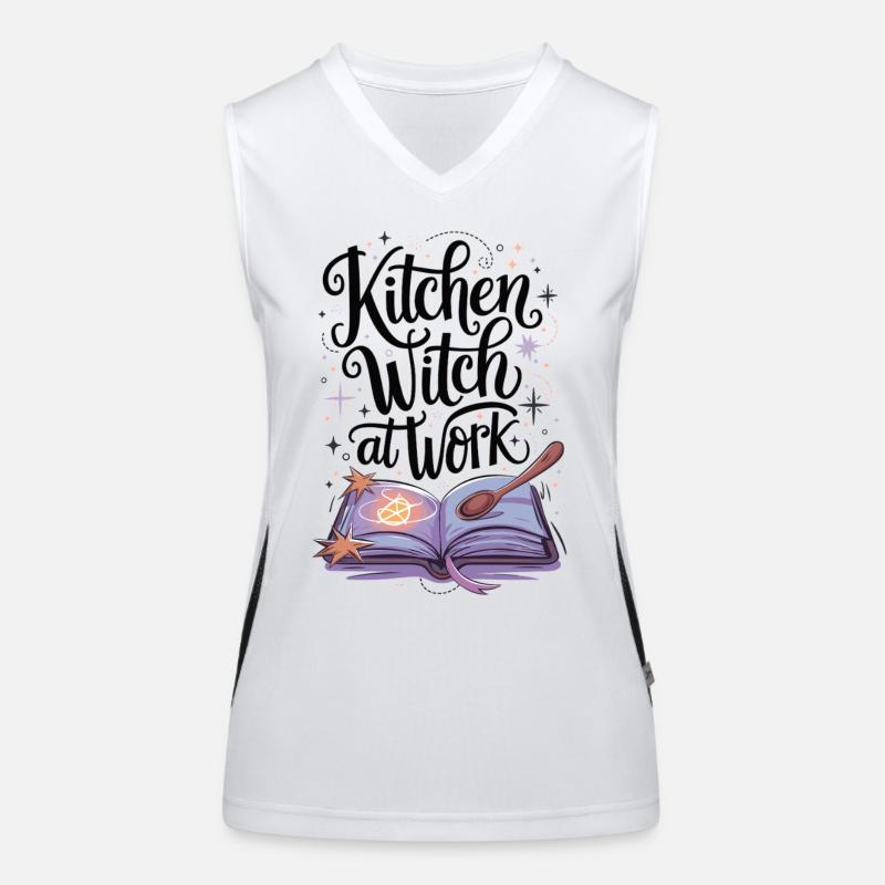 Kitchen witch at work Women's Functional Contrast Tank Top