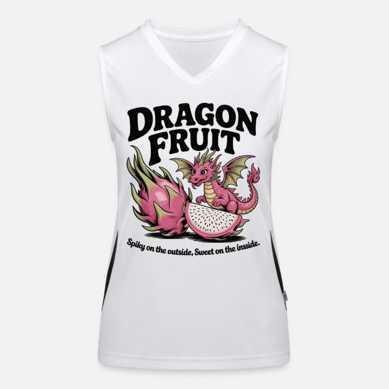 Drachenfrucht Süßer Drache auf Frucht Funktionelles Kontrast-Tank Top für Frauen