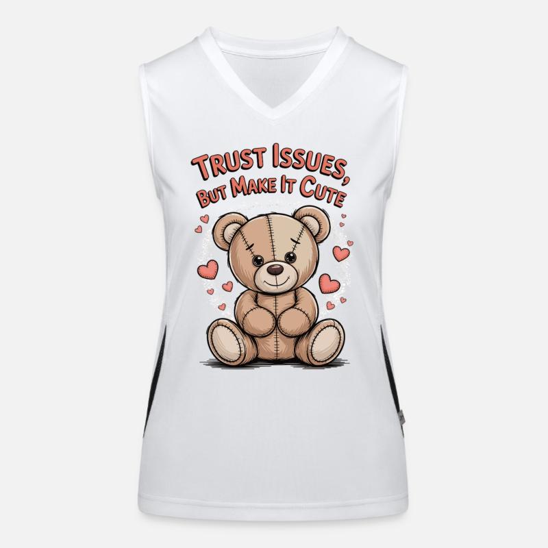 Trust Issues Teddy Bär Shirt Funktionelles Kontrast-Tank Top für Frauen