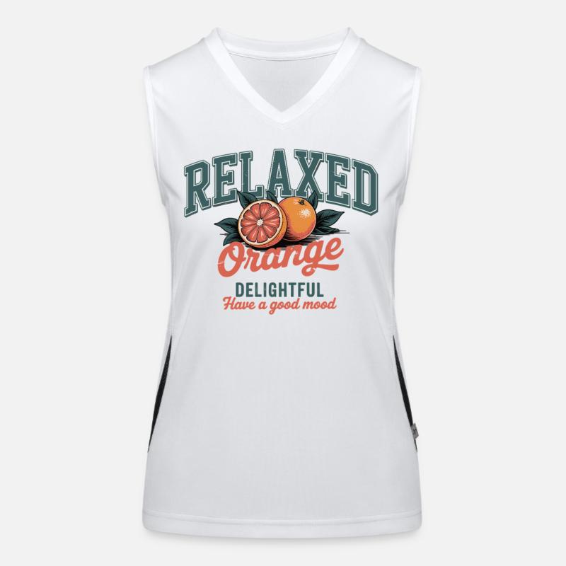 Décontracté avec une chemise d’été orange Débardeur respirant contrasté Femme