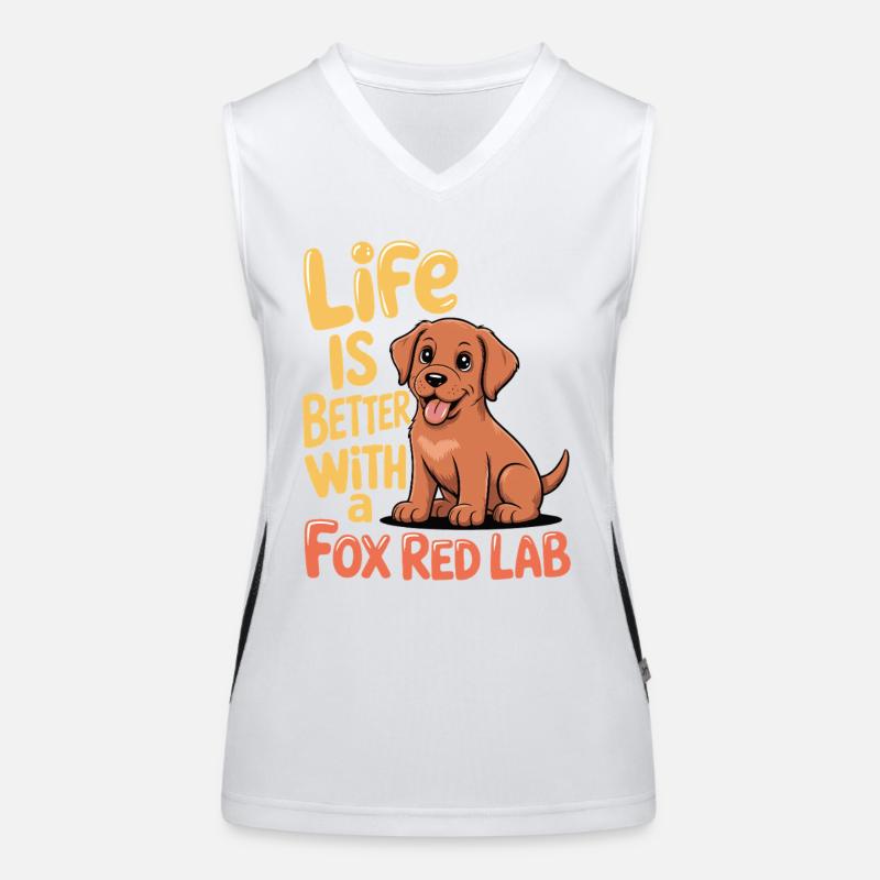 Life is better with a Fox Red Lab Funktionelles Kontrast-Tank Top für Frauen