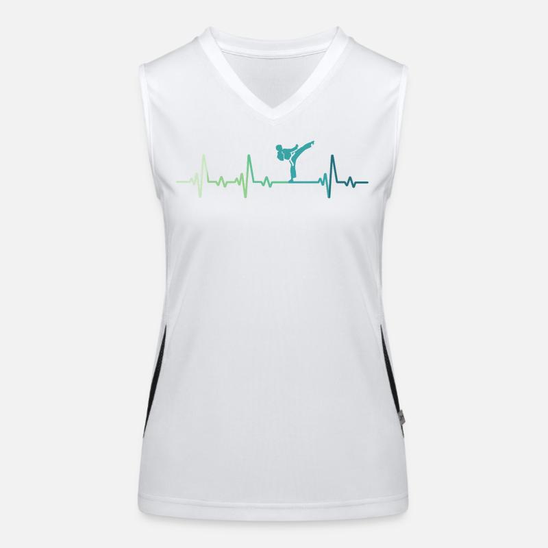 Karate Kara-Te Herzschlag Karate Funktionelles Kontrast-Tank Top für Frauen