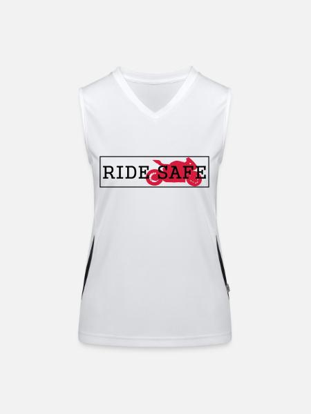 Ride Safe - Funktionelles Kontrast-Tank Top für Frauen - Weiß/Schwarz - Vorne