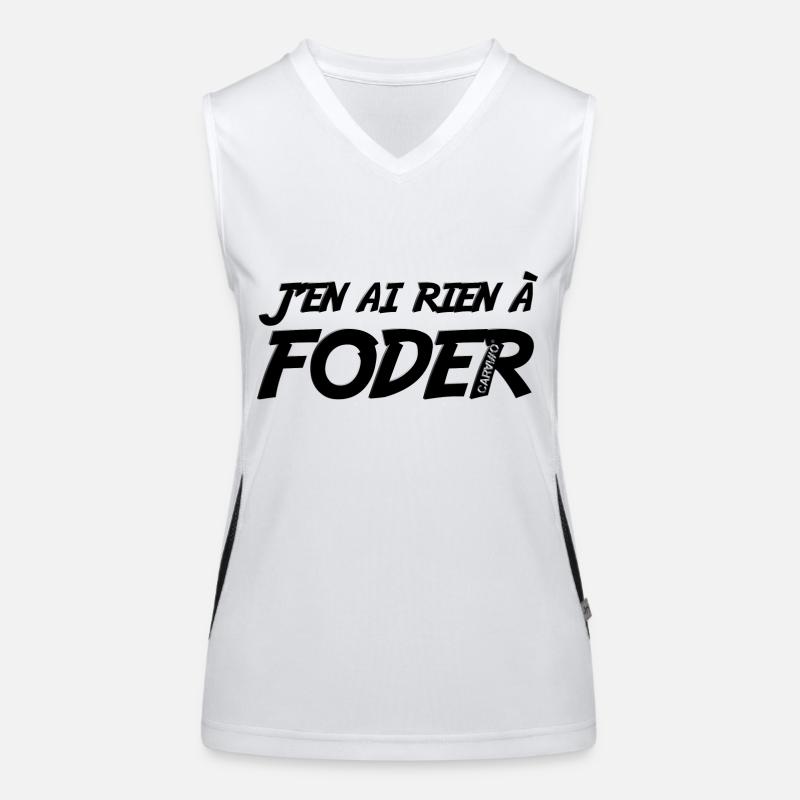 J'en ai rien a foder Noir Débardeur respirant contrasté Femme