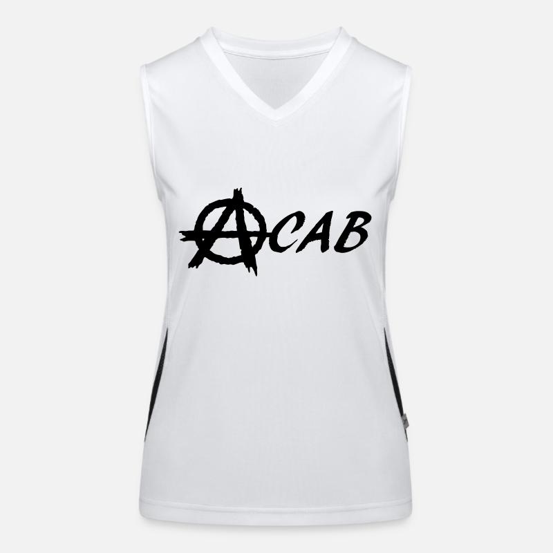 ACAB - Women's Functional Contrast Tank Top - white/black